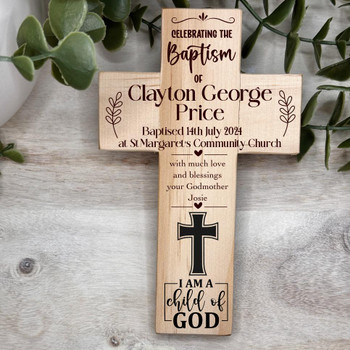 Personalised Wooden Baptism Cross - Baptism Gift - 3 Designs   Personalised Wooden Baptism Cross - Baptism Gift - 3 Designs
