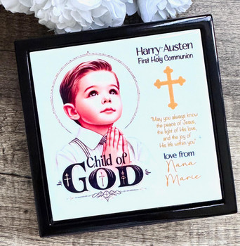 First Holy Communion Keepsake Box For Boys 