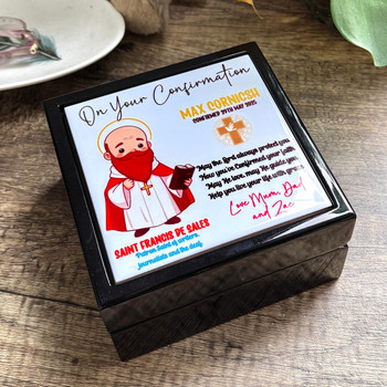 Personalised Confirmation Keepsake Box ✝ Patron Saint Gift for Boys & Girls   Personalised Confirmation Keepsake Box ✝ Patron Saint Gift for Boys & Girls