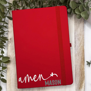  'Amen' Notebook for Confirmation or Communion - Blue or Red 