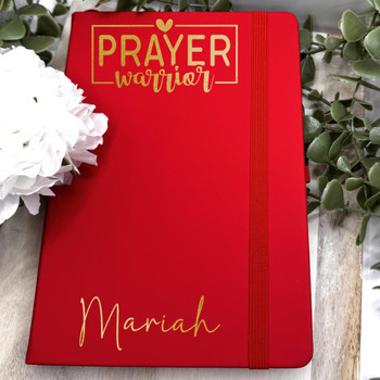  'Prayer Warrior' Notebook for Confirmation or Communion - Blue or Red 