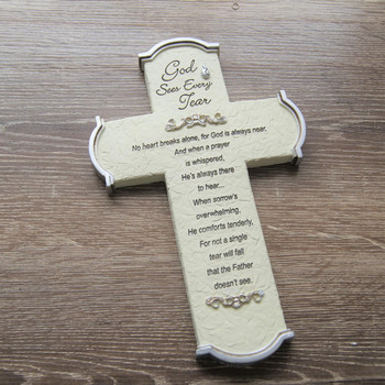  'God See's Every Tear' Wall Cross 