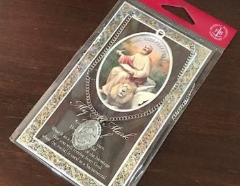  Saint Mark Pewter and Stainless Steel Boys Necklace 