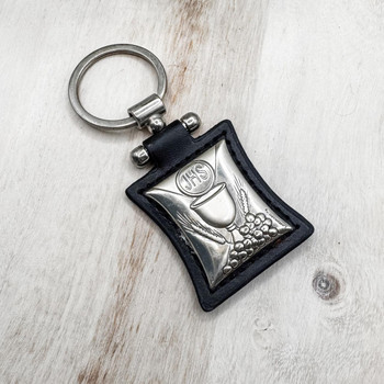  Sterling Silver and Leather Chalice Keyring 
