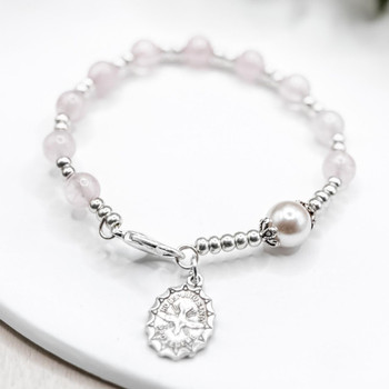 Rose Quartz One Decade Rosary Bracelet For Confirmation   Rose Quartz One Decade Rosary Bracelet For Confirmation