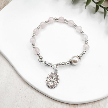 Rose Quartz One Decade Rosary Bracelet For Confirmation   Rose Quartz One Decade Rosary Bracelet For Confirmation