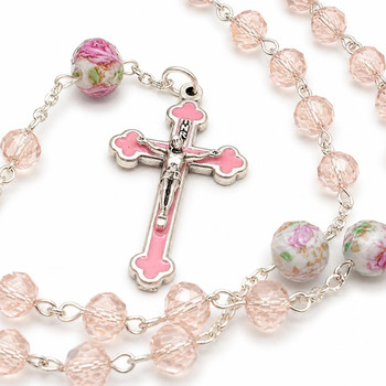  Personalised Pink Rosary Beads - 'Posy'  