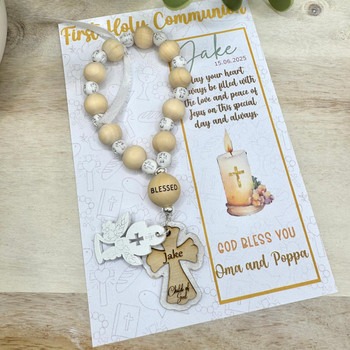First Holy Communion Keepsake Rosary - Personalised   First Holy Communion Keepsake Rosary - Personalised