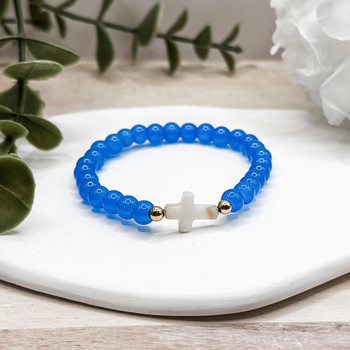  White Cross Christian Bracelet - 5 colours 
