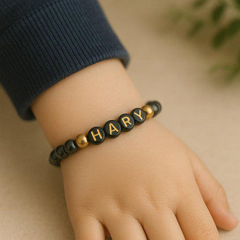  Hematite Personalised Christian Bracelet 