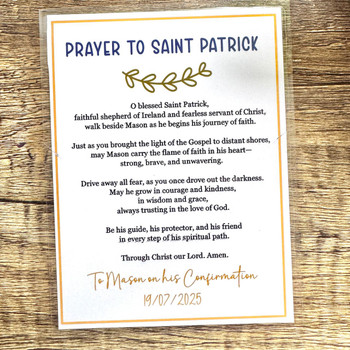 Personalised Saint Prayer Card and medal - Many To Choose From   Personalised Saint Prayer Card and medal - Many To Choose From