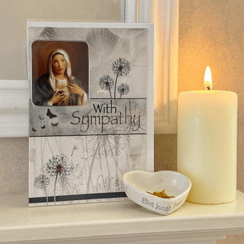Sacred Heart Of Mary 'With Sympathy' Condolence Card   Sacred Heart Of Mary 'With Sympathy' Condolence Card