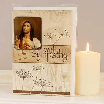 Sacred Heart Of Jesus 'With Sympathy' Condolence Card   Sacred Heart Of Jesus 'With Sympathy' Condolence Card
