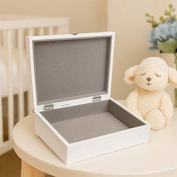 Baptism Keepsake Memory Box – White Wood with Engraving Option   Baptism Keepsake Memory Box – White Wood with Engraving Option