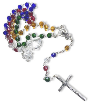  Multi-coloured Plastic Rosary Beads - Schools 