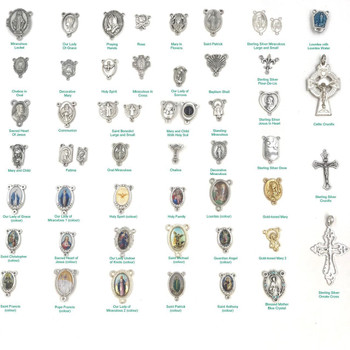  Frosted White Glass Bead Rosary Necklace with Silver Crucifix 