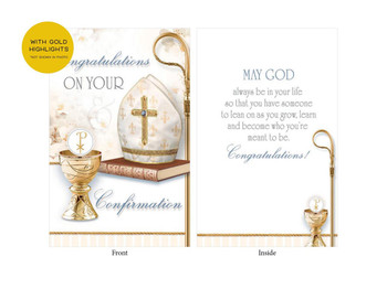  Confirmation Card – Chalice Design Gold Foil Embossed 