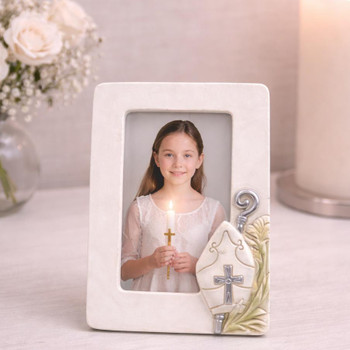  Confirmation Photo Frame Small Resin Keepsake with Cross Detail 