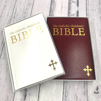  Personalised Catholic Children's Bible - White or Red 