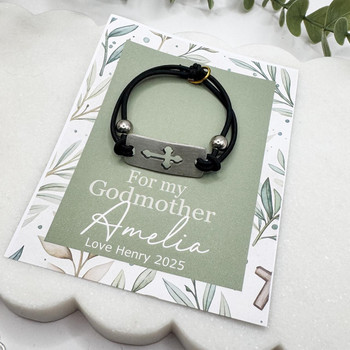  Personalised Godparent Bracelet – Engraved Cross Bracelet Gift 
