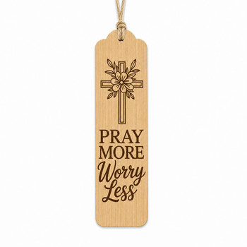  Personalised Bookmark – Bamboo Look Engraved Gift with Faith Quote Options 