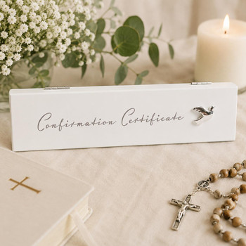  Confirmation Certificate Holder - Wooden Confirmation Keepsake Box 