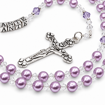 Purple Swarovski rosary with Violet crystals