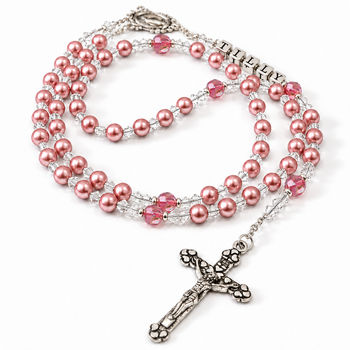 Swarovski Vintage Rose personalised rosary beads