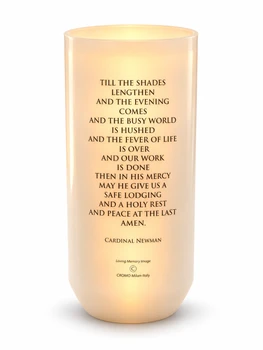 Memorial candle with crucifix and praying hands design