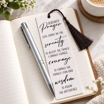  Serenity Prayer Bookmark & Silver Pen Gift Set 
