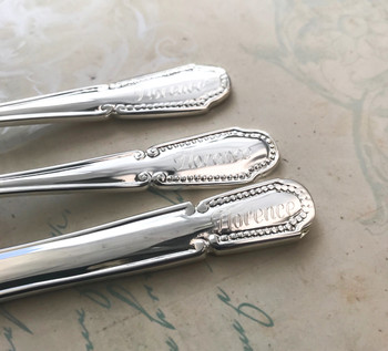 silver personalised christening cutlery