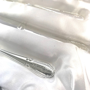 engraved silver cutlery set