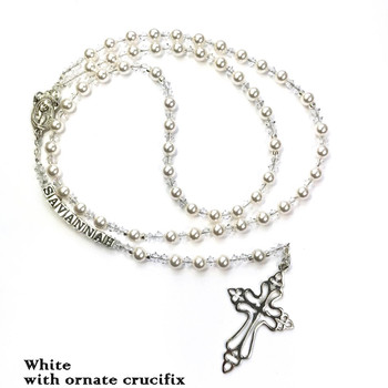  Personalised Swarovski Rosary Beads ✝ Catholic Crystal Rosary for Special Occasions 