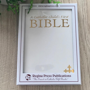  A Catholic Child's First Bible in White or Red - Baptism Gift 