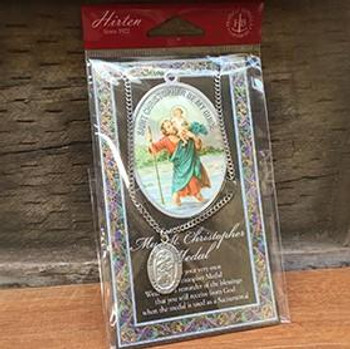  Saint Christopher Pewter and Stainless Steel Boys Necklace 