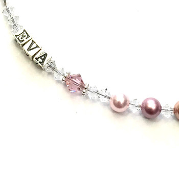 Rose Nazareth rosary, Swarovski rosary beads, personalised Catholic rosary, Christening rosary gift, First Communion rosary, custom Swarovski rosary, baptism keepsake, rose crystal rosary

