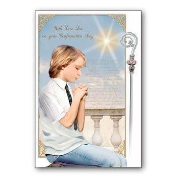  With love, son Boys Confirmation Card 