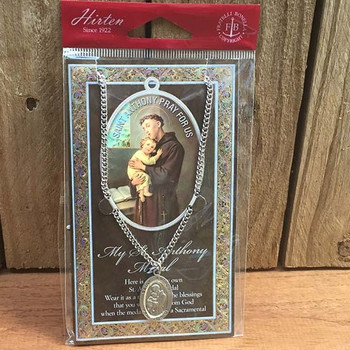Saint Anthony Pewter Boys Necklace