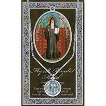 Saint Benedict Pewter and Stainless Steel Boys Necklace