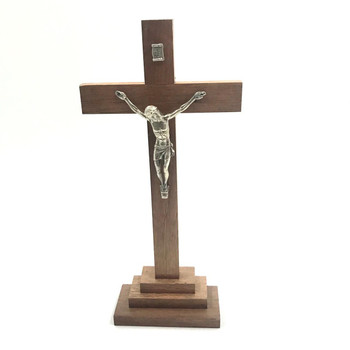  Standing Crucifix - wood and silver 
