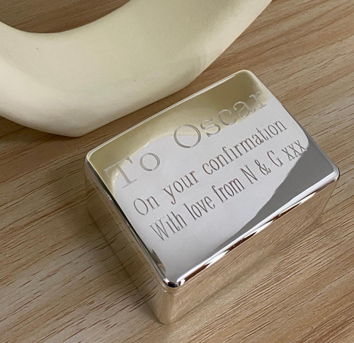  Small Silver-plated Trinket Box - Engravable 