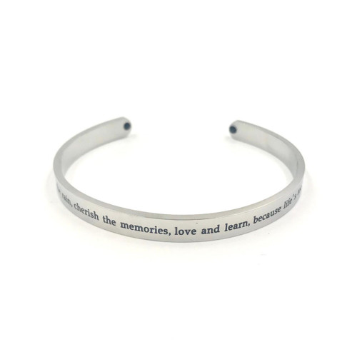  'Laugh' Stainless Steel Cuff-style Bangle 