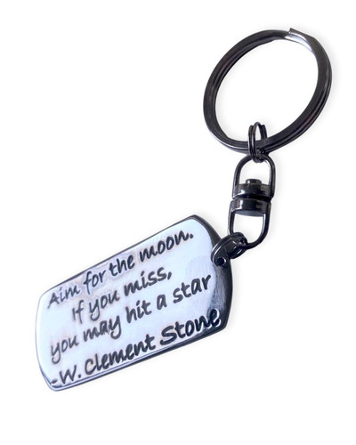  Poetic Pieces Key Ring - Aim For The Moon - ENGRAVING included 