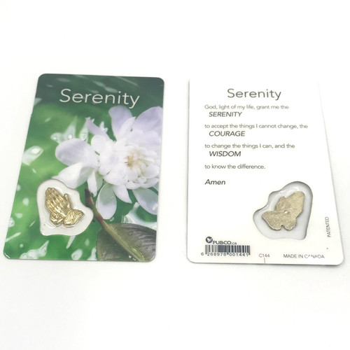  Serenity Prayer Laminated Prayer Card with Medal 