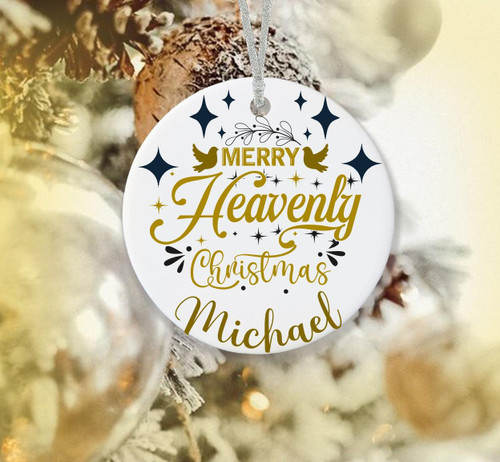  Personalised Christmas Memorial Ornament - Merry Heavenly Christmas 