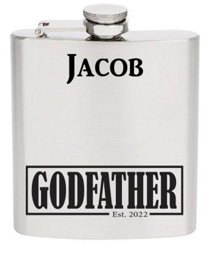 Stainless Steel Flask - Godfather - Personalise   Stainless Steel Flask - Godfather - Personalise