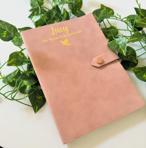  Personalised Notebook for Confirmation or Communion - Pink 