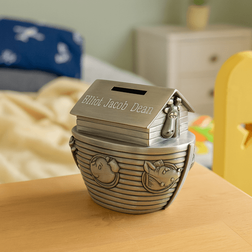 personalised religious money box noahs ark baptism gift