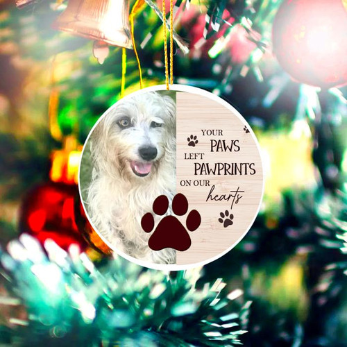  Personalised Christmas Memorial Ornament - Pawprints 