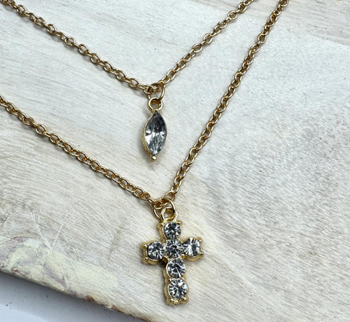  Gold-plated Communion or Confirmation 2 strand Necklace 
